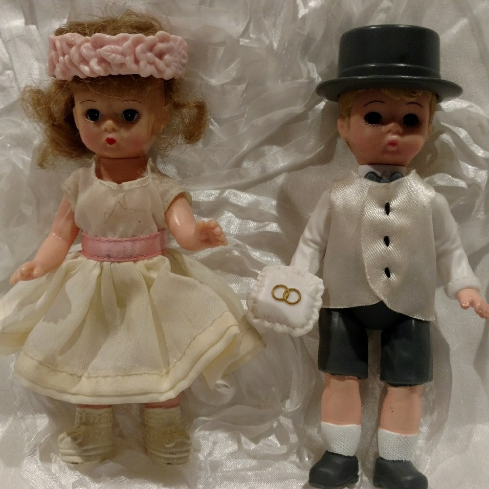 Adorable Vintage Ring Bearer and Flower Girl Dolls